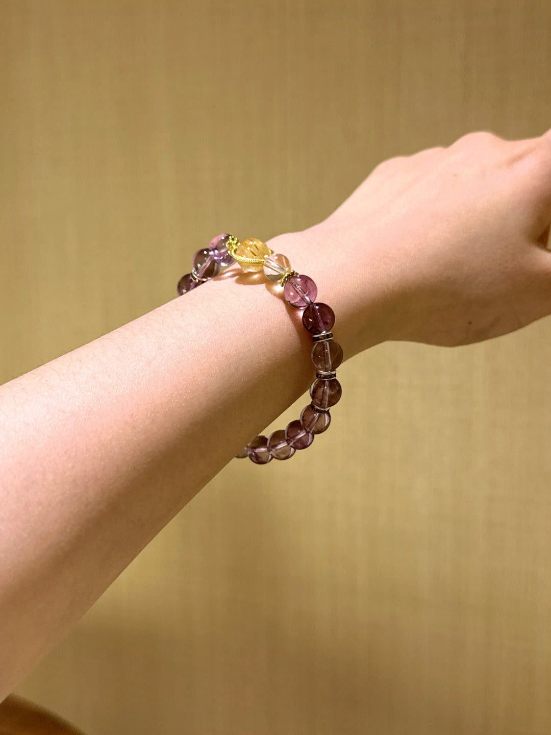 ▫️▪️ Amethyst white crystal blonde crystal bracelet